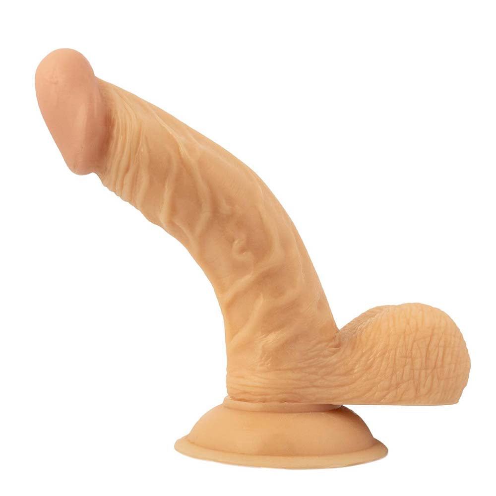 All American Whoppers 6.5 in. Curved Dong with Balls + Cherry Anal-Ese - Fantasies Boutique