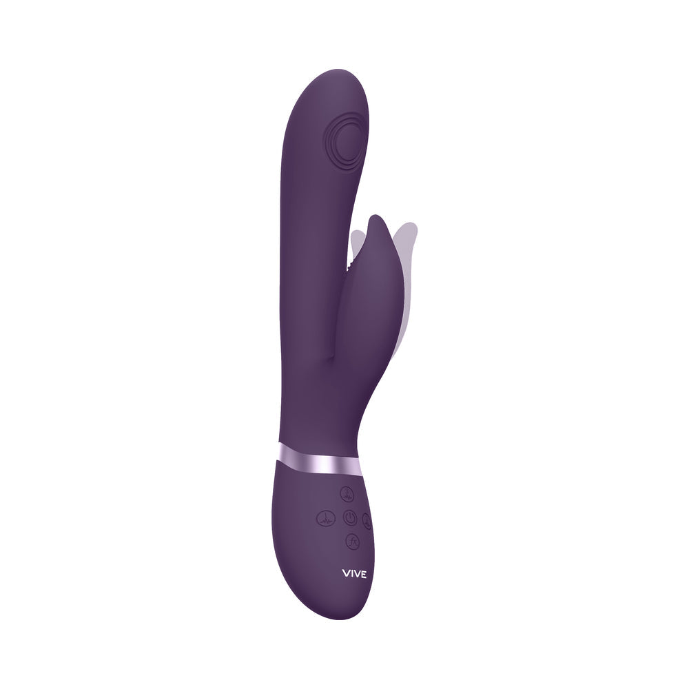VIVE AIMI Rechargeable Swinging Pulse-Wave Silicone Rabbit Vibrator Purple - Fantasies Boutique