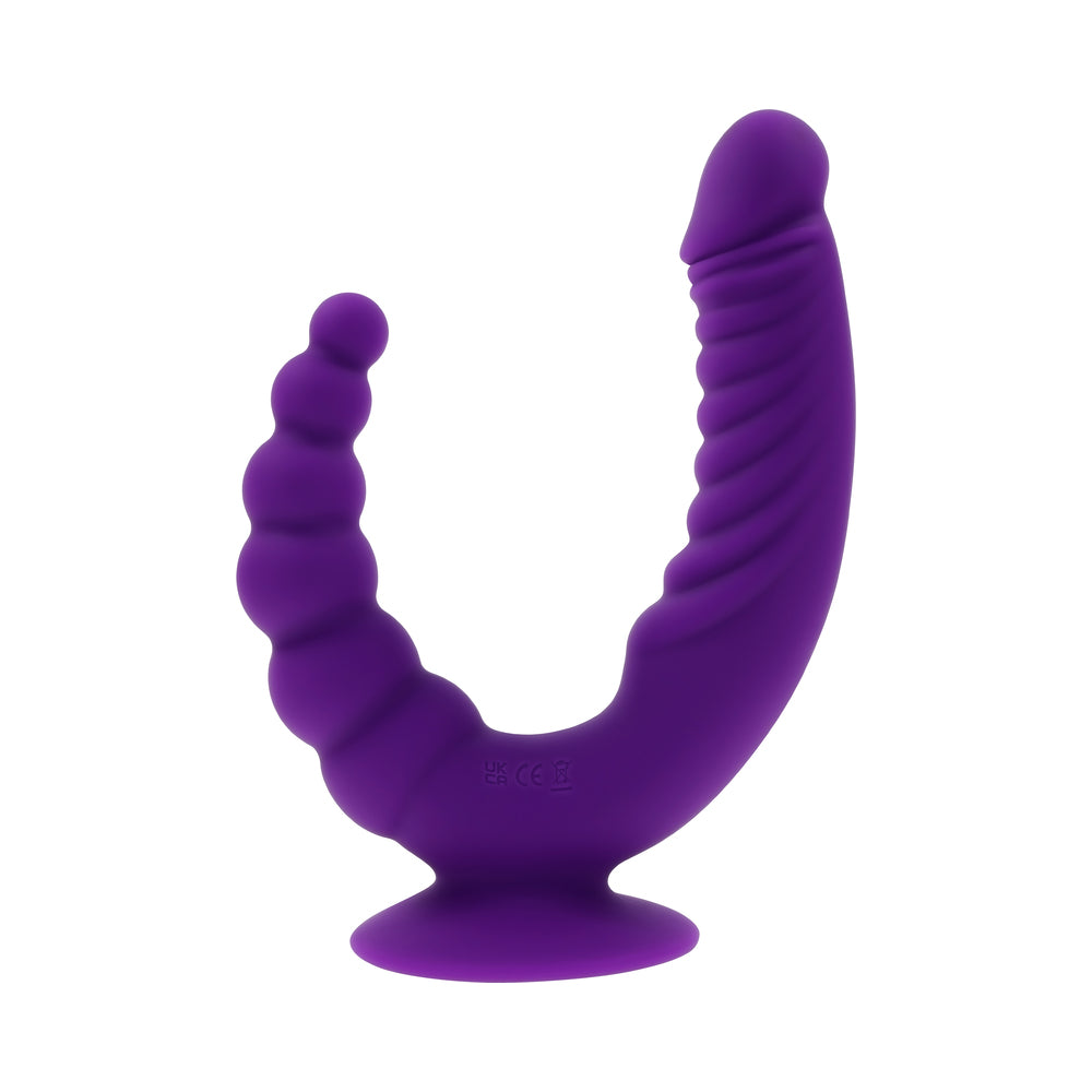 Evolved The Rider Rechargeable Double Vibrator Silicone Purple