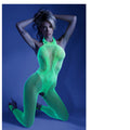 Fantasy Lingerie Glow Moonbeam Crotchless Bodystocking Green O/S - Fantasies Boutique