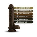 Blush Loverboy The DJ Realistic 9 in. Dildo with Balls & Suction Cup Brown - Fantasies Boutique