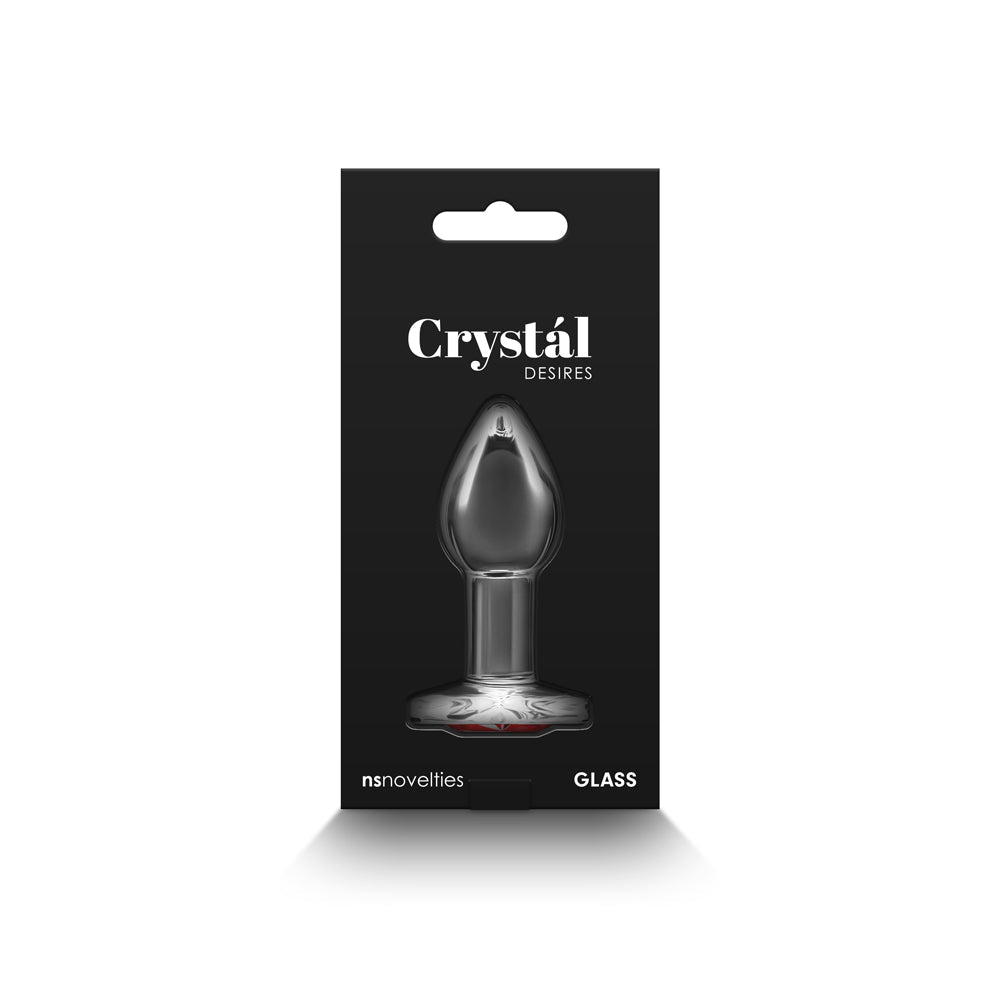 Crystal Desires Red Heart Gem Glass Plug Small - Fantasies Boutique