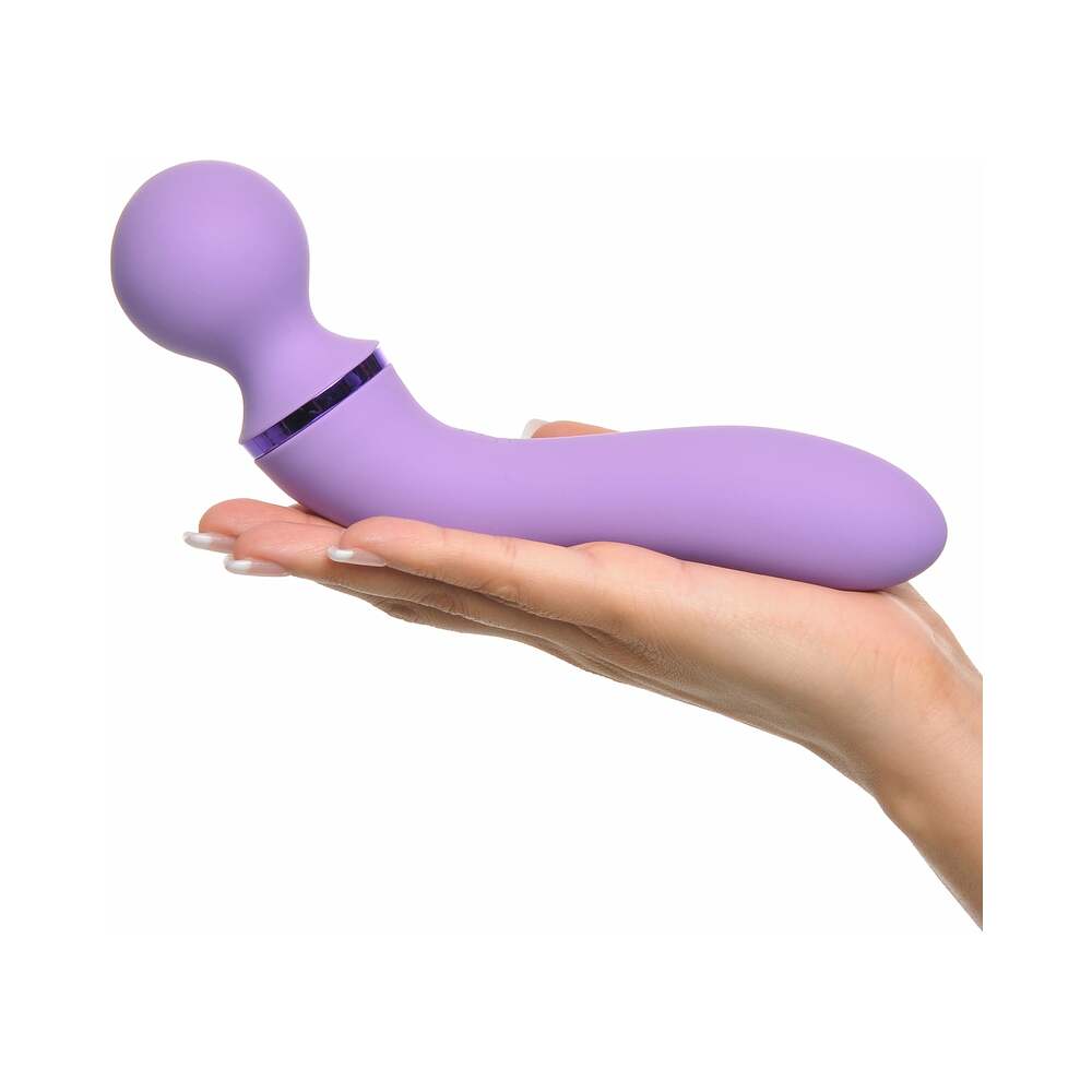 Fantasy For Her Duo Wand Massage-Her Rechargeable Silicone Dual-Ended Vibrator Purple - Fantasies Boutique