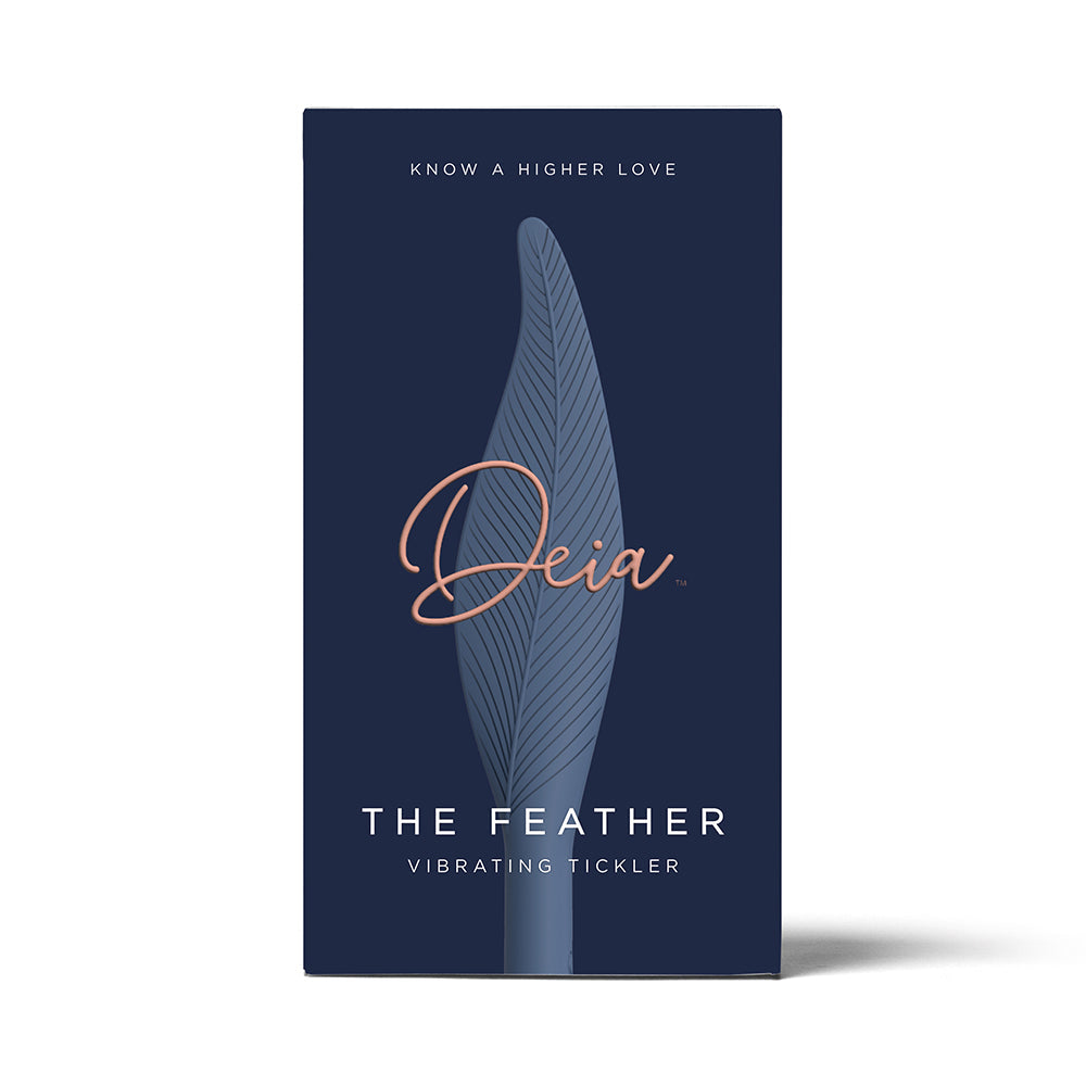 Deia The Feather Vibrating Tickler Silicone Blue - Fantasies Boutique