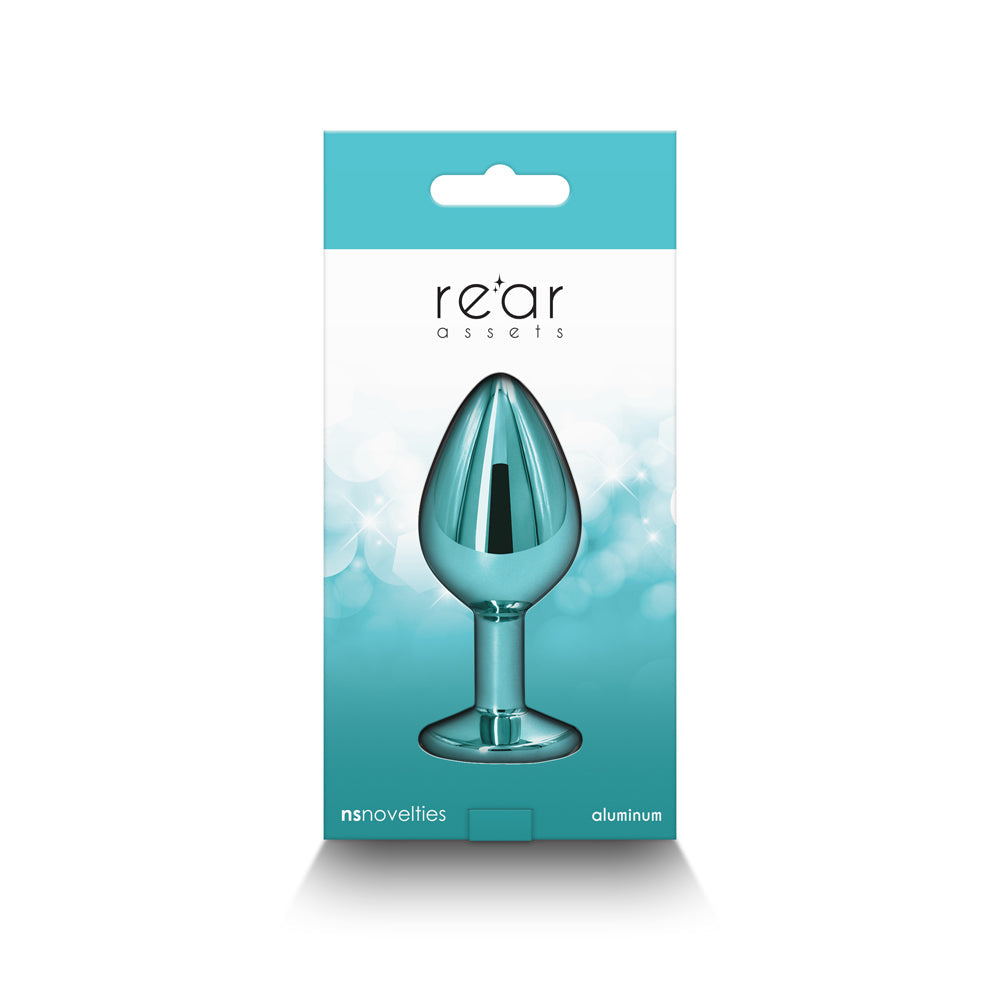 Rear Assets Metal Anal Plug Medium Teal - Fantasies Boutique