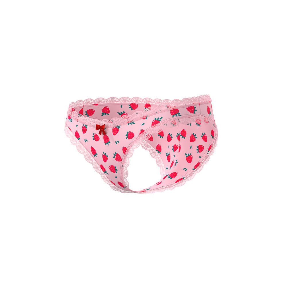 Magic Silk Sweet Treats Boy Short with Lube Strawberry S/M
