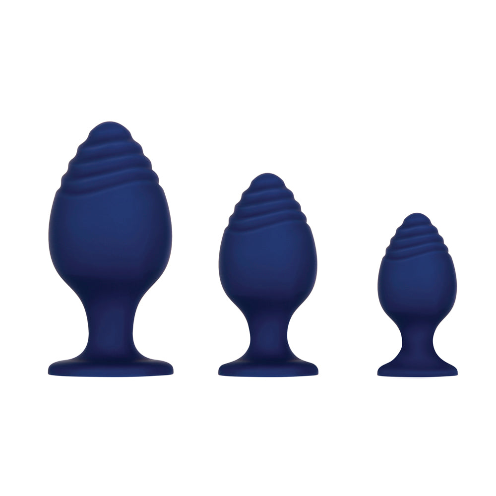 Evolved Get Your Groove On 3-Piece Silicone Anal Plug Set Blue - Fantasies Boutique