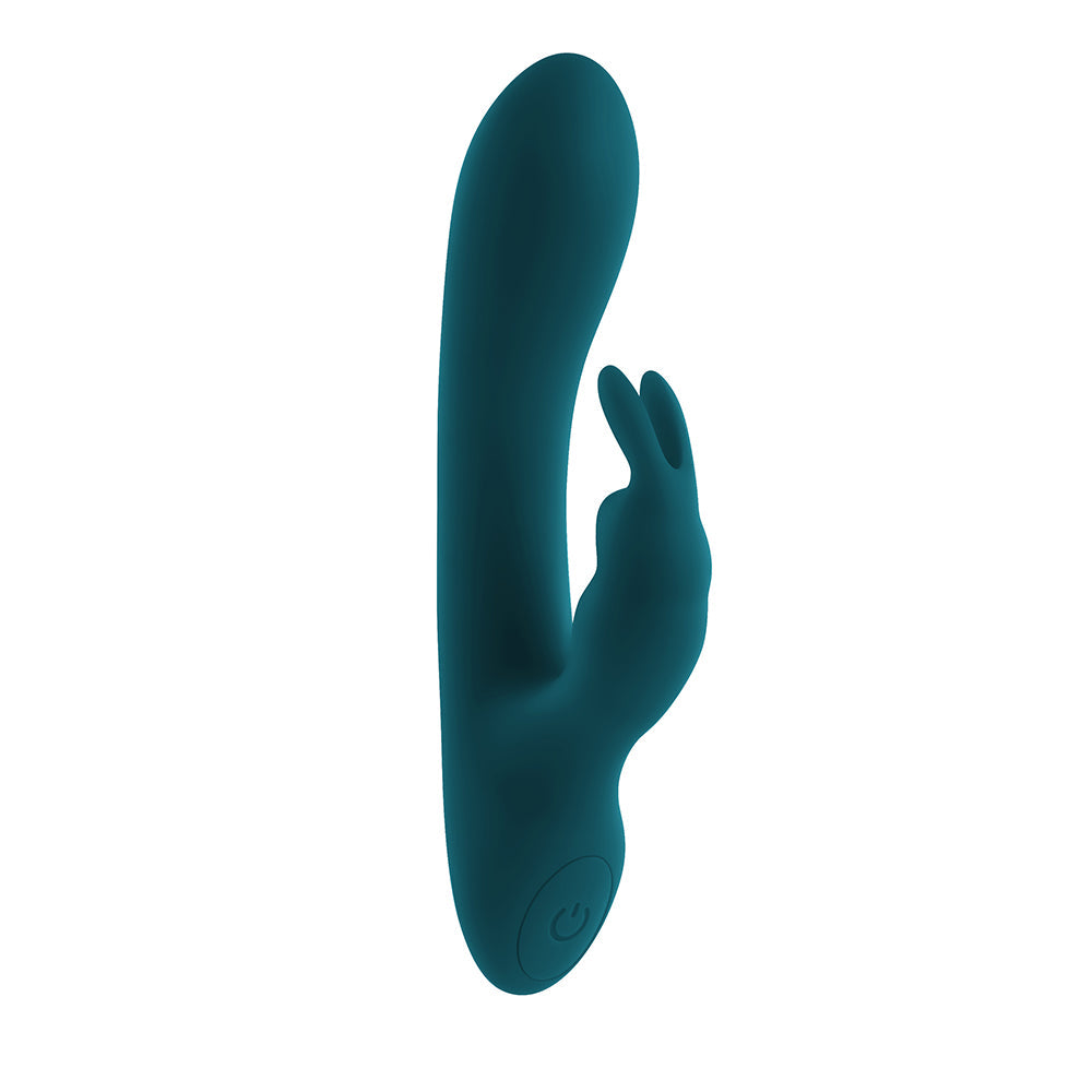 Playboy Lil Rabbit Rechargeable Silicone Dual Stimulation Vibrator Deep Teal - Fantasies Boutique