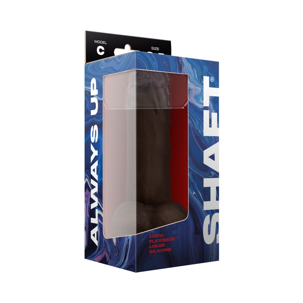 Shaft Model C: 8.5 in. Dual Density Silicone Dildo with Balls Mahogany - Fantasies Boutique