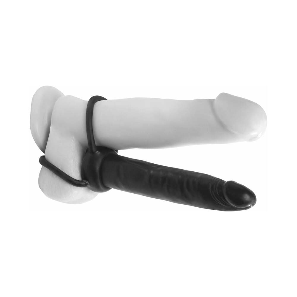 Pipedream Anal Fantasy Collection Double Trouble 6 in. Dual-Entry Strap-On Dildo Black - Fantasies Boutique