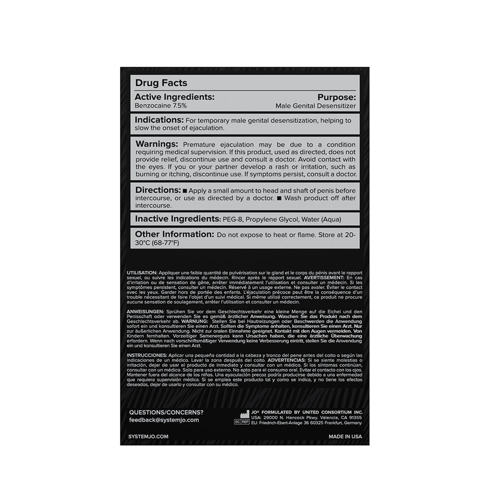 JO Prolonger Benzocaine Desensitizing Spray 2 oz. - Fantasies Boutique
