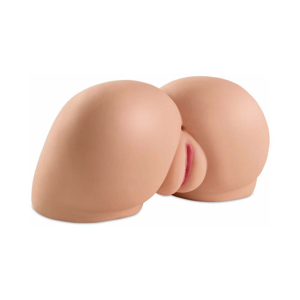 PDX Dirty Talk Interactive Fuck Me Silly Rechargeable Vibrating Dual-Entry Masturbator Beige - Fantasies Boutique