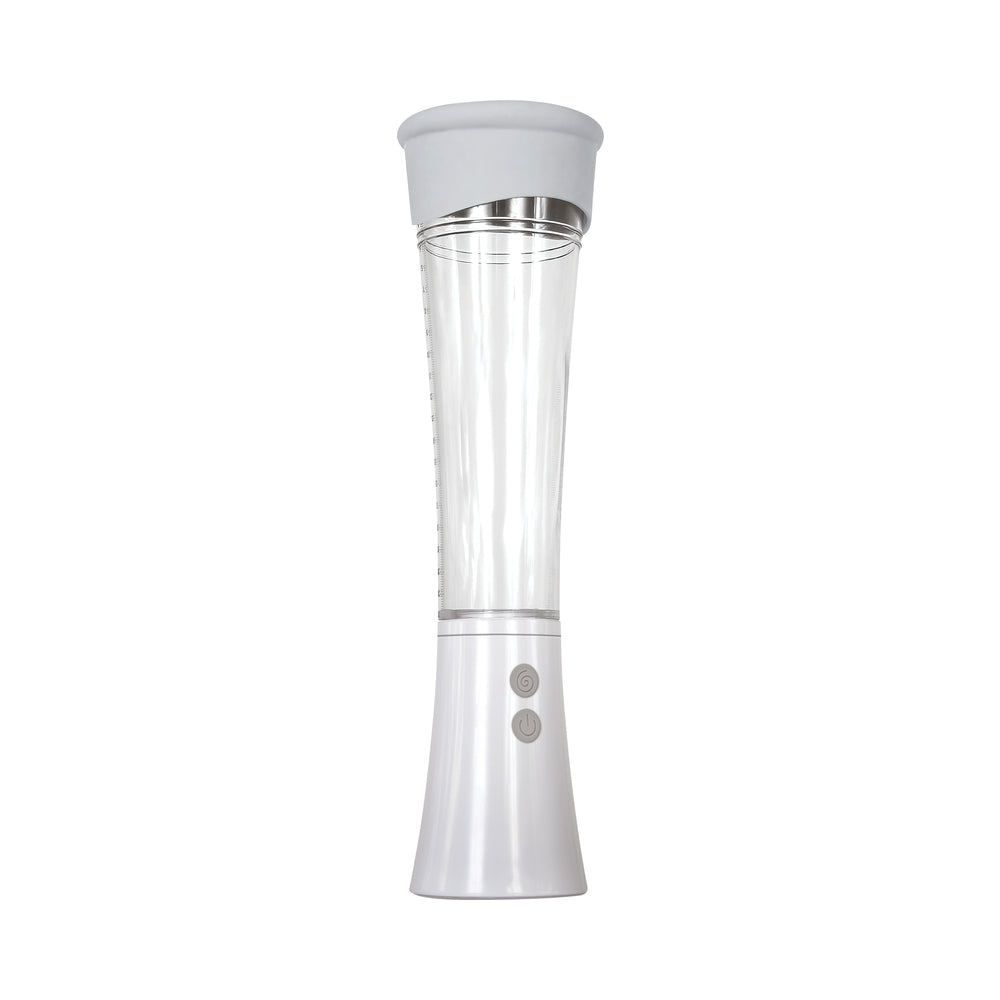 Zero Tolerance Sucking Good Rechargeable Vibrating Vacuum Pump Stroker Clear/White - Fantasies Boutique