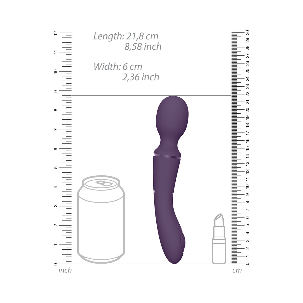VIVE NAMI Dual-Ended Pulse Wave & Vibrating Wand With Interchangeable Sleeves Purple - Fantasies Boutique