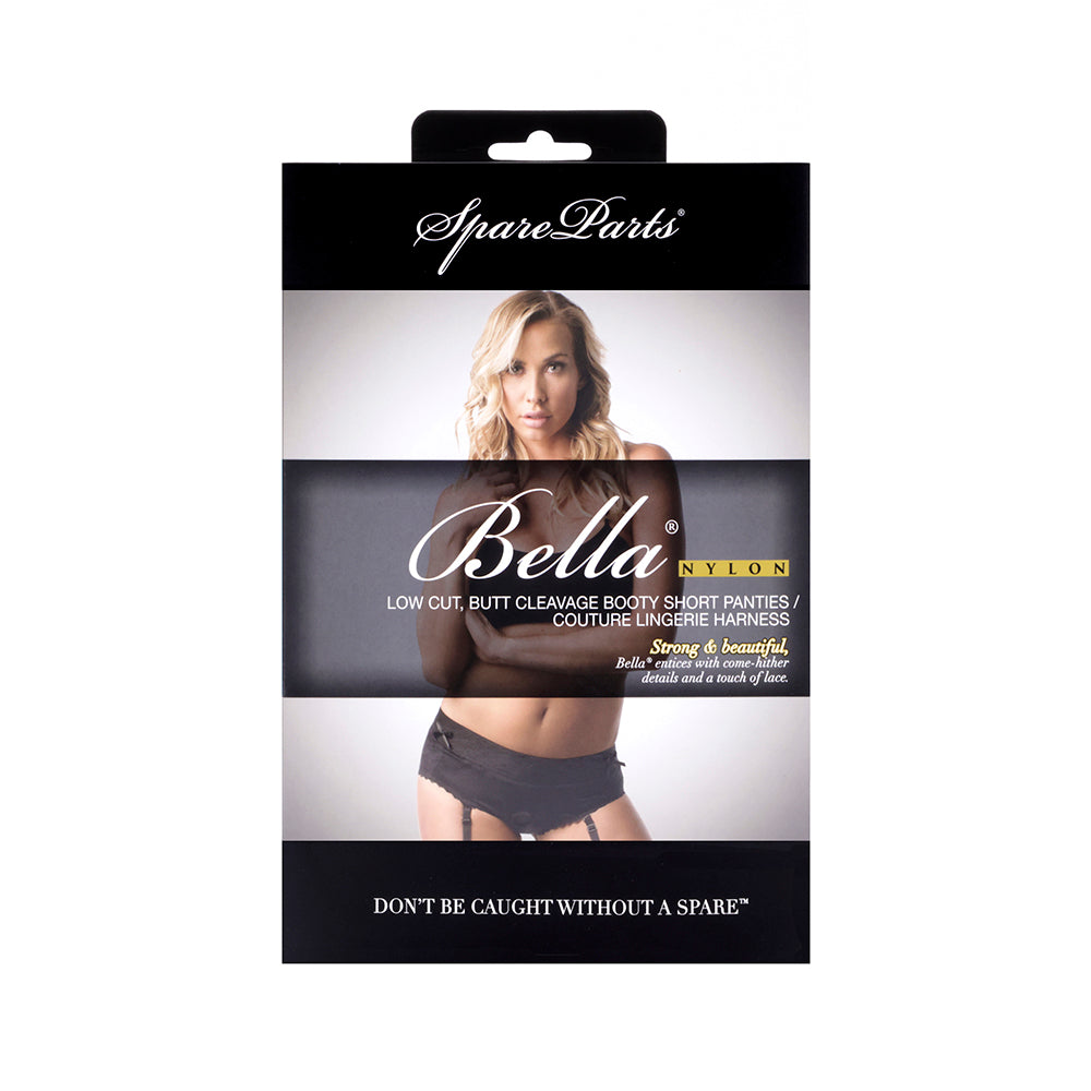 SpareParts Bella Cleavage Booty Short Harness Black Size S