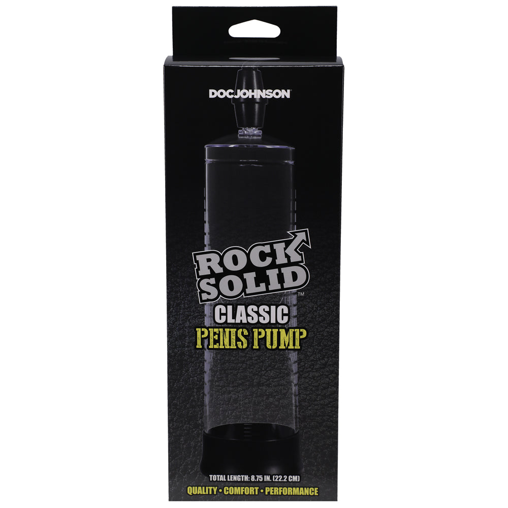 Rock Solid Classic Penis Pump Black/Clear - Fantasies Boutique