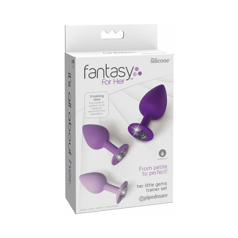 Fantasy For Her 3-Piece Silicone Her Little Gems Trainer Plug Set Purple - Fantasies Boutique