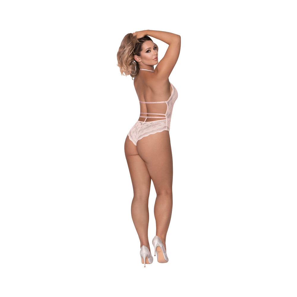 Magic Silk Seabreeze Teddy With Snap Crotch Blush S/M - Fantasies Boutique