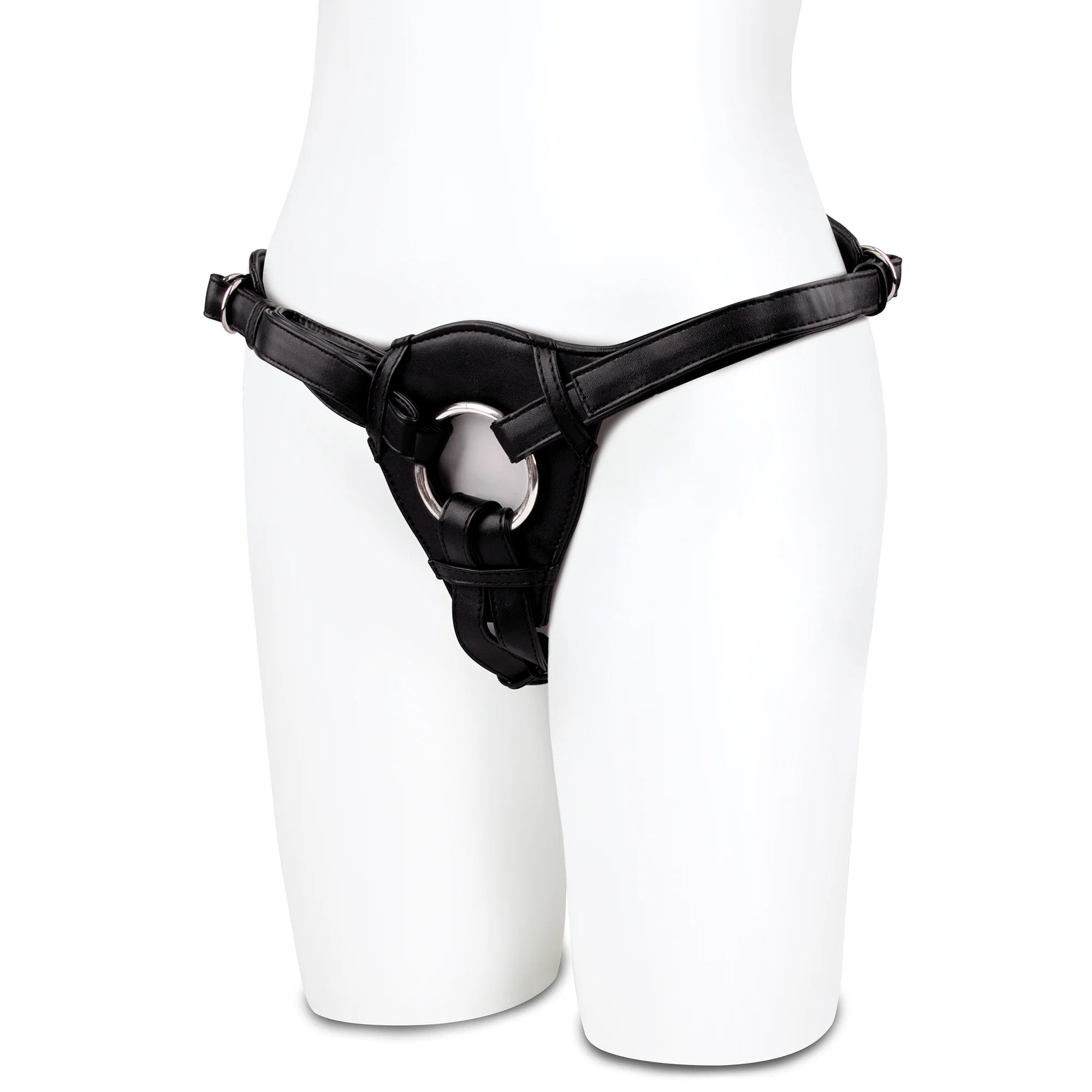 Lux Fetish Patent Leather Strap-On Harness Black - Fantasies Boutique