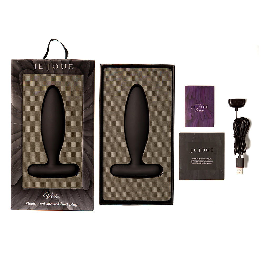Je Joue Vesta Vibrating Butt Plug Black - Fantasies Boutique
