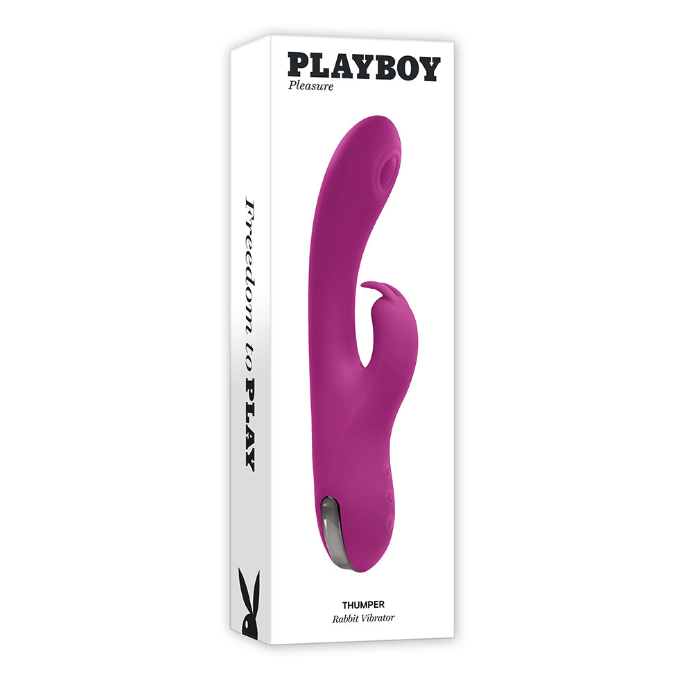 Playboy Thumper Rechargeable Tapping Silicone Dual Stimulation Vibrator Wild Star - Fantasies Boutique