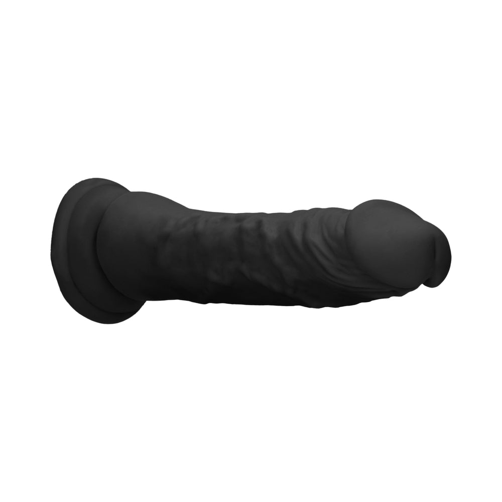 RealRock Realistic 7 in. Dildo With Suction Cup Black - Fantasies Boutique