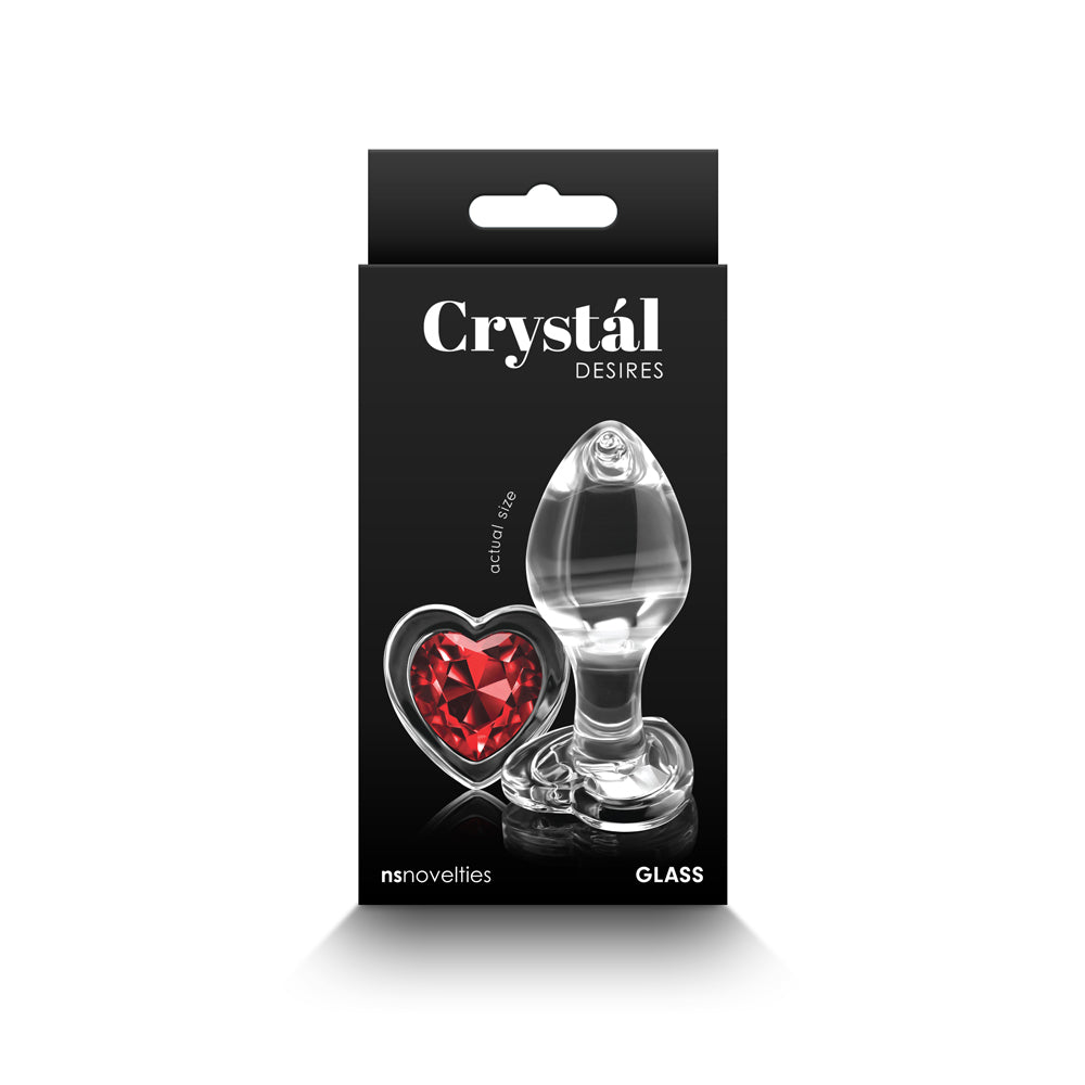 Crystal Desires Red Heart Gem Glass Plug Medium - Fantasies Boutique