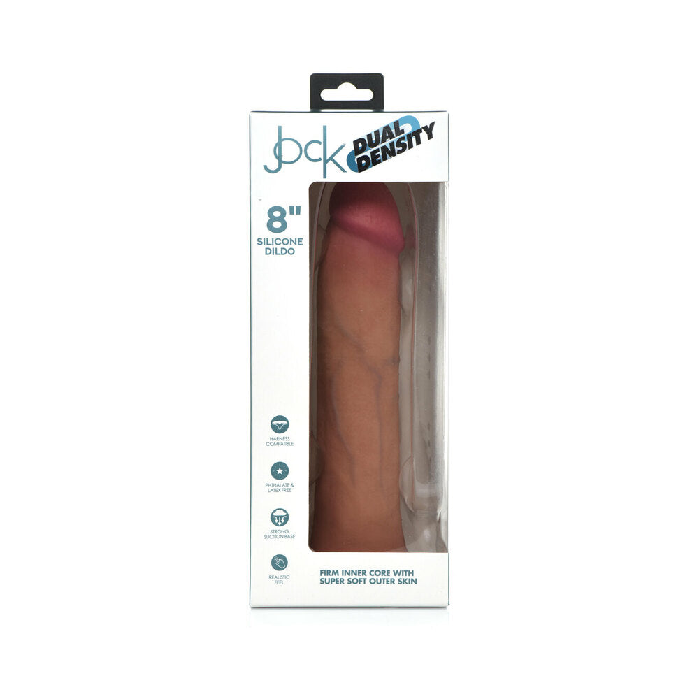 Curve Toys Jock Dual Density 8 in. Silicone Dildo with Suction Cup Light - Fantasies Boutique