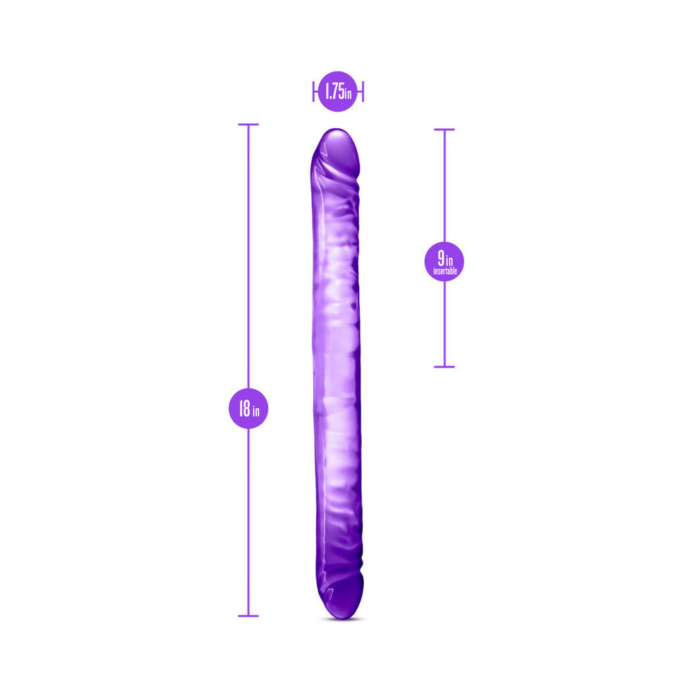 Blush B Yours 18 in. Double Dildo Purple - Fantasies Boutique
