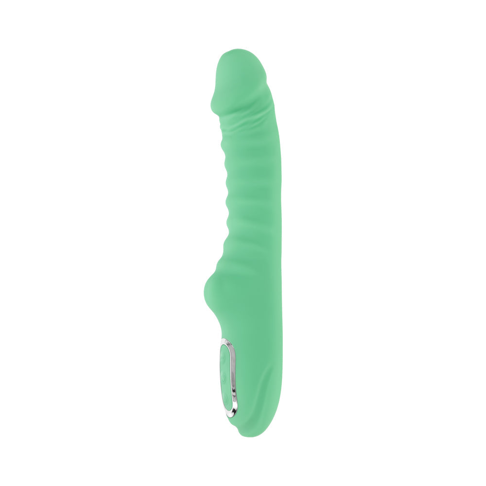 Evolved Full Throttle Rechargeable Warming Vibrator Silicone Mint Green