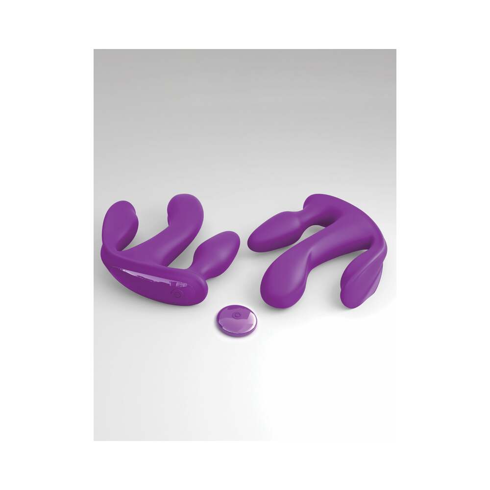 3Some Total Ecstasy Triple Stimulation Silicone Vibrator Purple - Fantasies Boutique