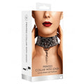 Ouch! Love Street Art Fashion Printed Adjustable Velcro Collar With Leash Black - Fantasies Boutique