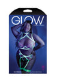 Fantasy Lingerie Glow In A Trance Harness Bra, Garter Belt Neon Chartreuse Queen - Fantasies Boutique