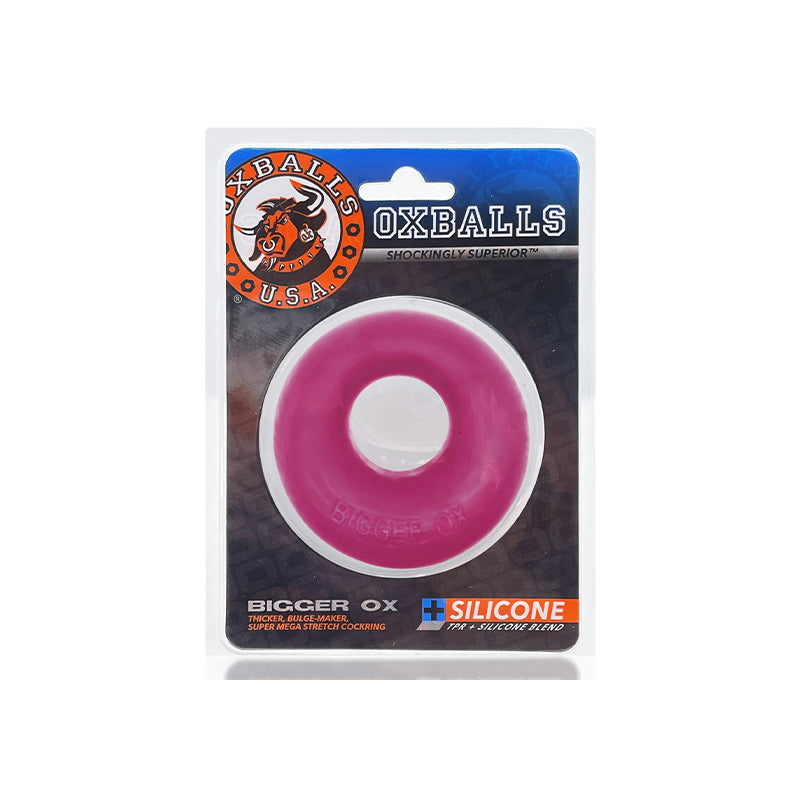OxBalls Bigger Ox Thick Cockring Silicone TPR Hot Pink Ice - Fantasies Boutique