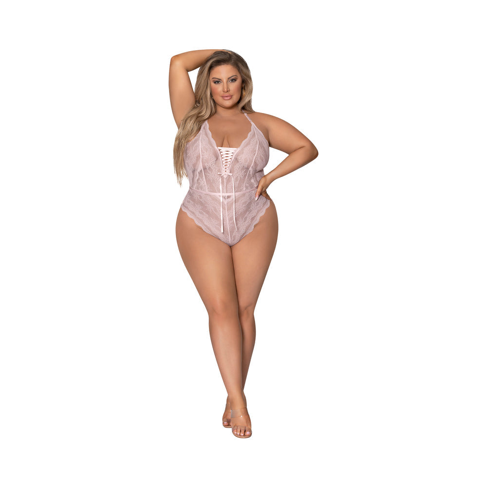 Magic Silk Seabreeze Teddy With Snap Crotch Blush Queen Size - Fantasies Boutique