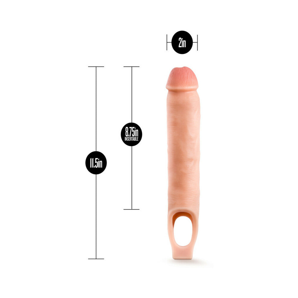 Blush Performance Plus 11.5 in. Silicone Cock Sheath Penis Extender Sling Beige - Fantasies Boutique