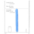 RealRock Crystal Clear Double Dong 18 in. Dual-Ended Dildo Blue