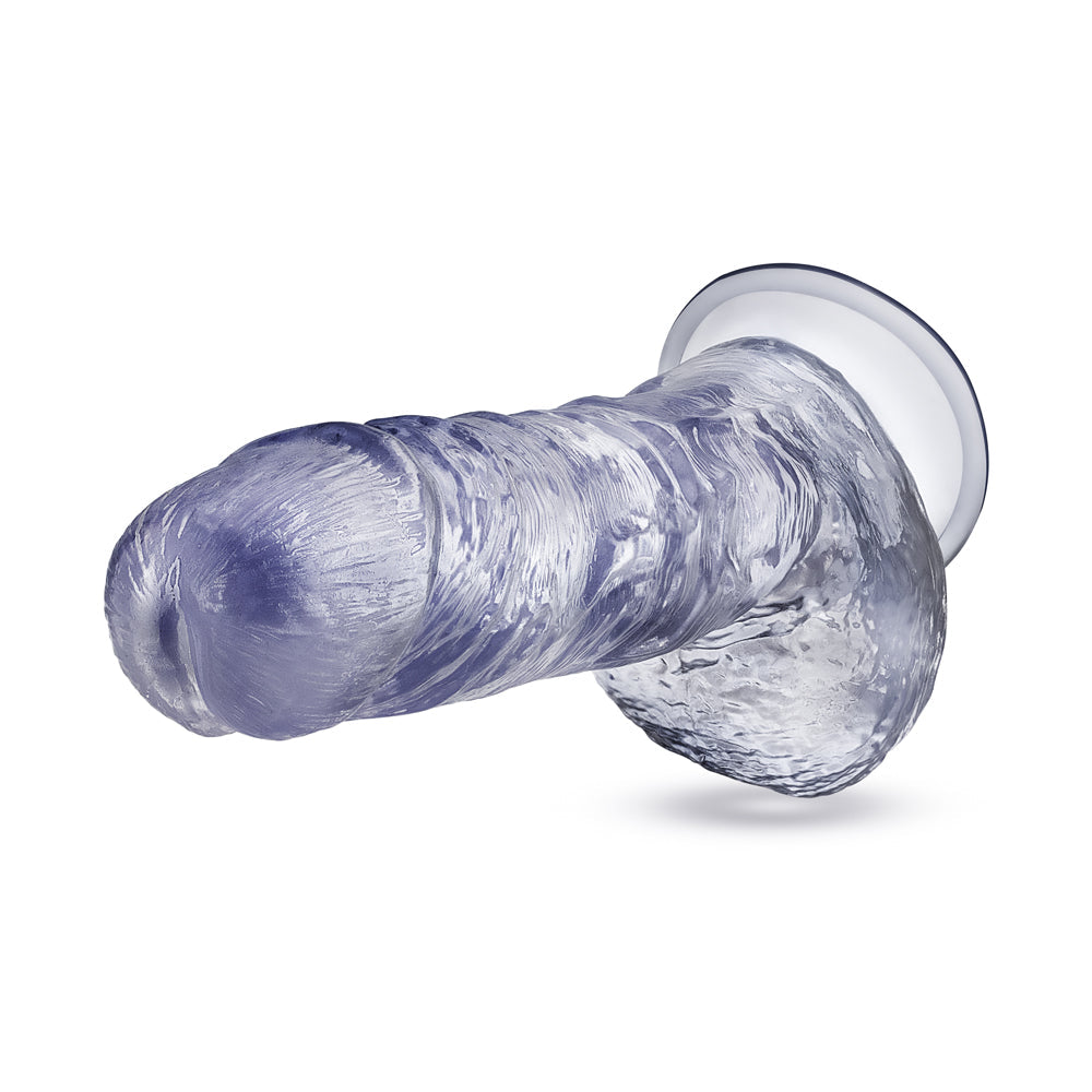 B Yours Plus Hearty n' Hefty 9 in. Dildo with Balls & Suction Cup Clear - Fantasies Boutique