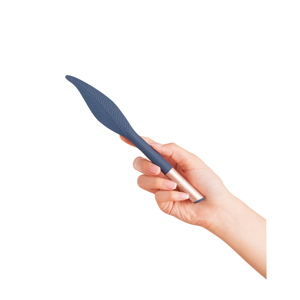 Deia The Feather Vibrating Tickler Silicone Blue - Fantasies Boutique