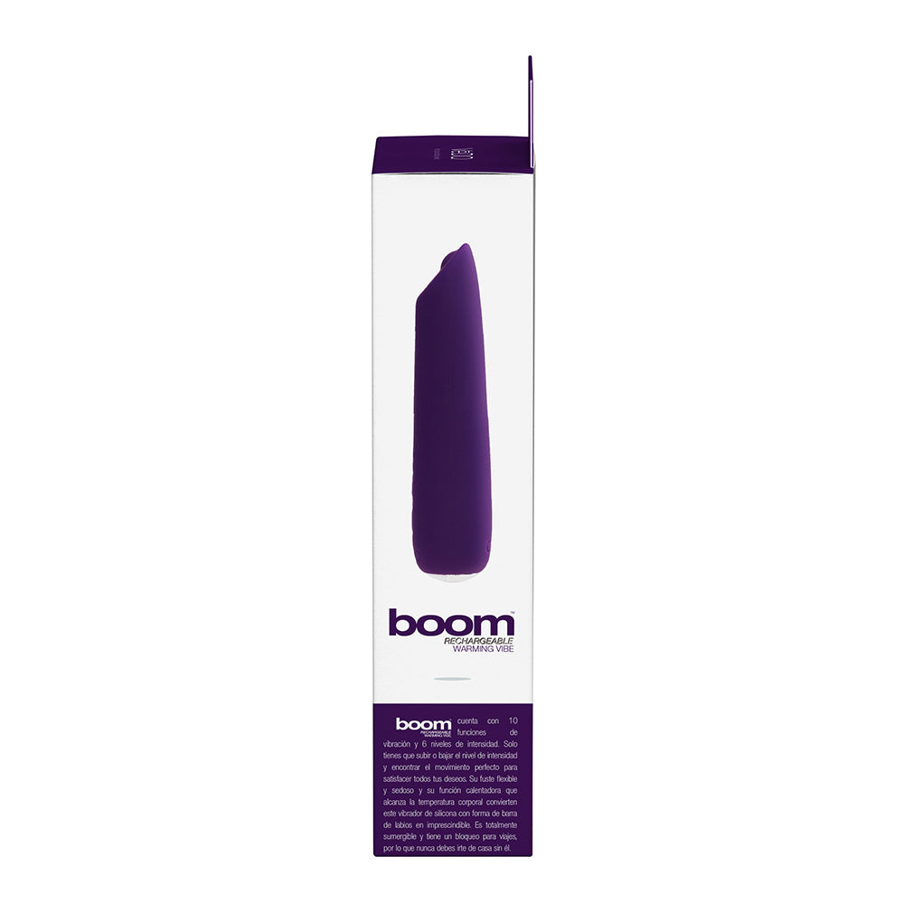 VeDO Boom Rechargeable Warming Silicone Slimline Vibrator Purple - Fantasies Boutique