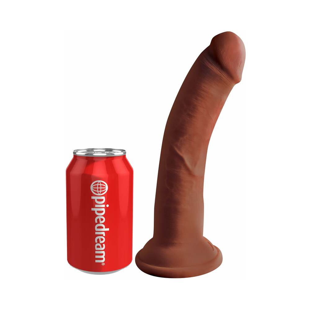King Cock Plus 8 in. Triple Density Cock Realistic Dildo With Suction Cup Brown - Fantasies Boutique