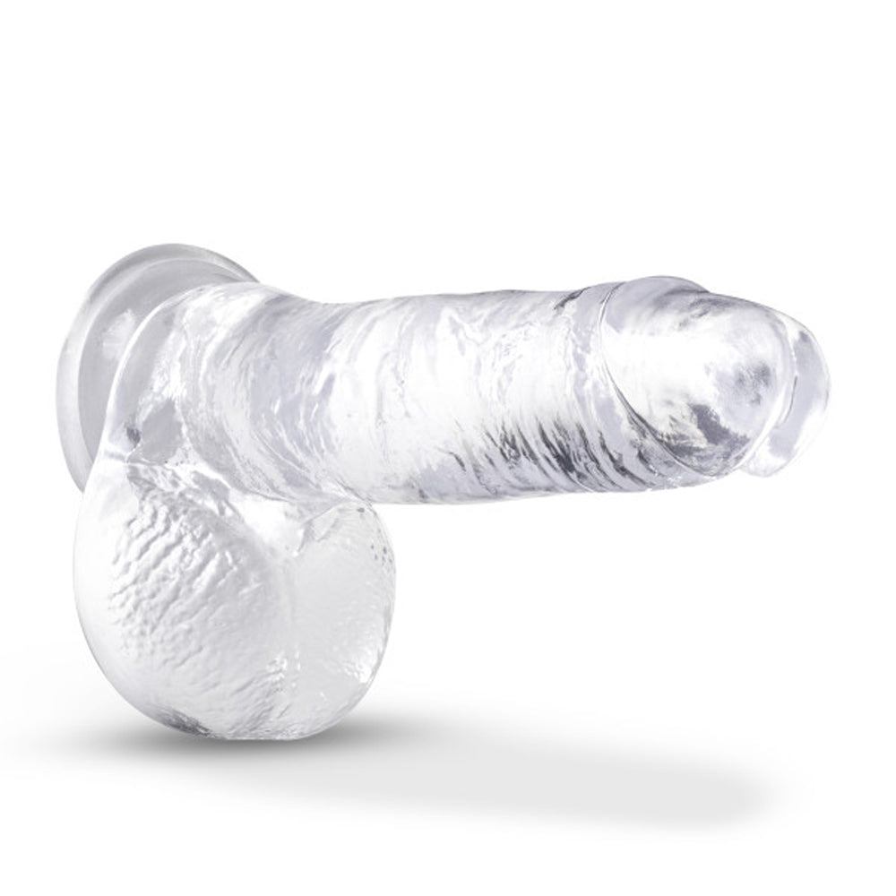 B Yours Plus Rock n' Roll 7 in. Dildo with Balls Clear