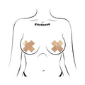 Pastease Everyday Reusable Pasties Rose Gold Vegan Luxury Suede Cross Nipple Covers