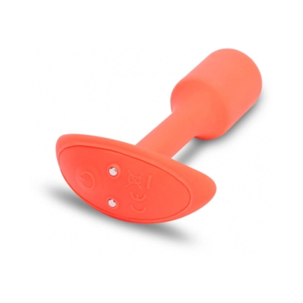 b-Vibe Vibrating Snug Plug 1 Rechargeable Weighted Silicone Anal Plug Orange - Fantasies Boutique