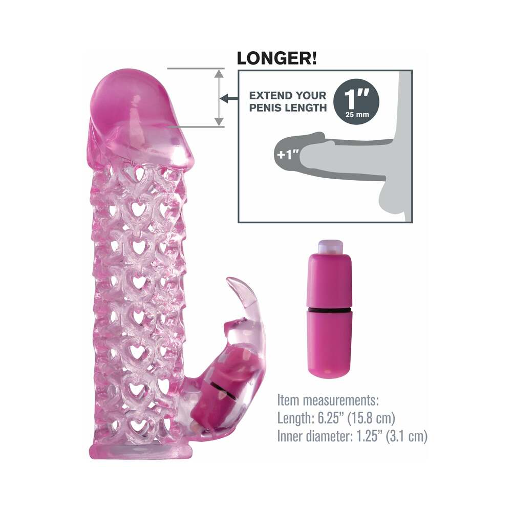 Pipedream Fantasy X-tensions Vibrating Couples Cage 1 in. Extension Pink - Fantasies Boutique