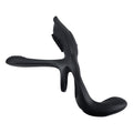 Playboy The 3 Way Rechargeable Remote Controlled Vibrating Silicone Cockring with Stimulator Black - Fantasies Boutique