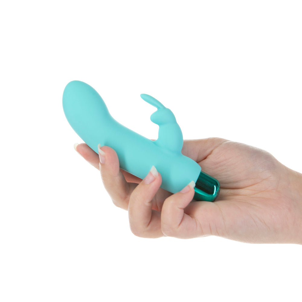 Powerbullet Alice's Bunny Rechargeable Bullet Vibrator with Silicone Rabbit Sleeve Teal - Fantasies Boutique