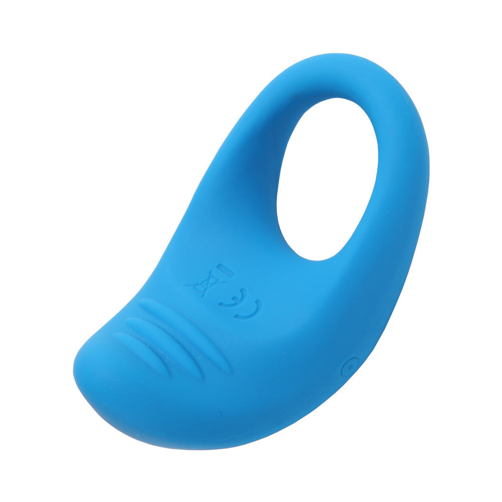 ROMP Juke Rechargeable Silicone Vibrating Penis Ring Light Blue