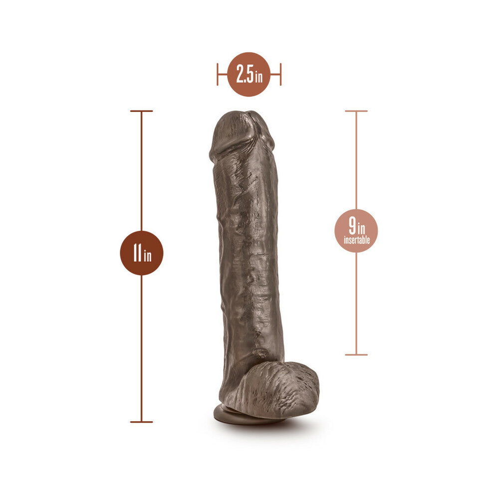 Dr. Skin Mr. Savage Realistic 11.5 in. Dildo with Balls Brown - Fantasies Boutique