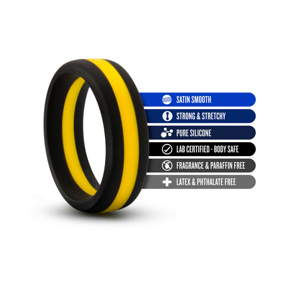 Performance Silicone Go Pro Cock Ring Black/Gold/Black - Fantasies Boutique